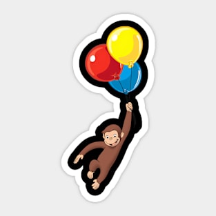 Curious George Fly With Bubble Sticker